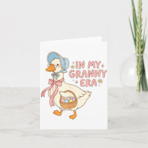 In My Granny Era Funny Cute Goose Eggs Basket East Card