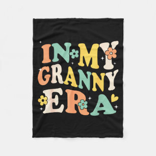In My Granny Era Funny Sarcastic Groovy Retro Moth Fleece Blanket