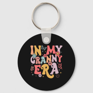 In My Granny Era Groovy Retro Mothers Day Butterfl Key Ring