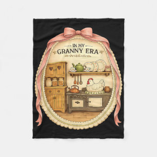 In My Granny Era Vintage Cottagecore Chicken Hen F Fleece Blanket