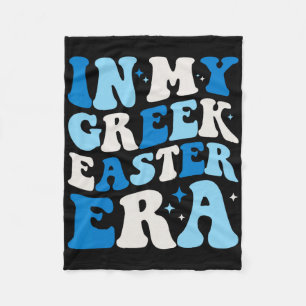 In My Greek Easter Era Funny Retro Groovy Greek Ea Fleece Blanket