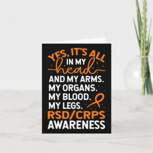 In My Head And My Body Warrior Rsd Crps Awareness Card