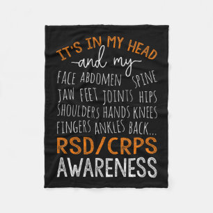 In My Head And My Body Warrior Rsd Crps Awareness  Fleece Blanket