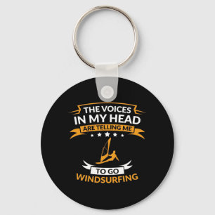 In My Head I Want To Go Windsurfing Key Ring