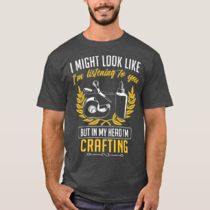 In My Head Im Crafting Funny Crafters Premium T-Shirt