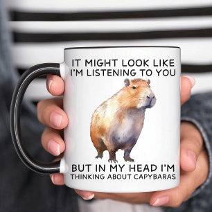 In My Head I'm Thinking About Capybaras Funny Mug
