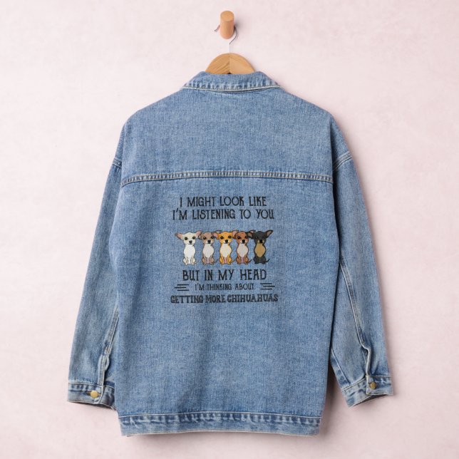 In My Head I'm Thinking About Getting Chihuahuas Denim Jacket (Hangar)