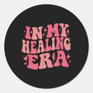 In My Healing Era Groovy Mental Health Awareness M Classic Round Sticker