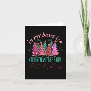 In My Heart Is A Christmas Xmas Tree Farm Vintage Card