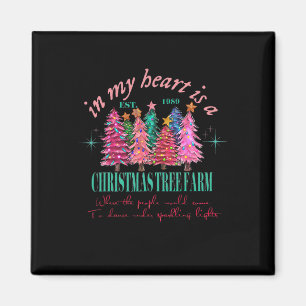 In My Heart Is A Christmas Xmas Tree Farm Vintage Magnet