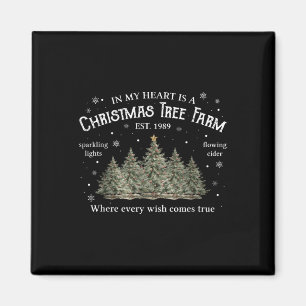 In My Heart Is A Christmas Xmas Tree Farm Vintage Magnet