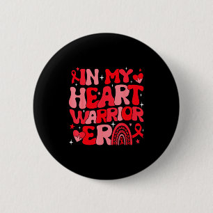 In My Heart Warrior Era Red Ribbon Heart Disease A 6 Cm Round Badge