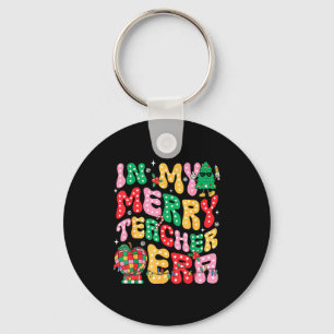 In My Holly Xmas Jolly Teacher Era Teacher Vibes C Key Ring