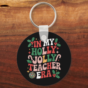 In My Holly Xmas Jolly Teacher Era Teacher Vibes  Key Ring