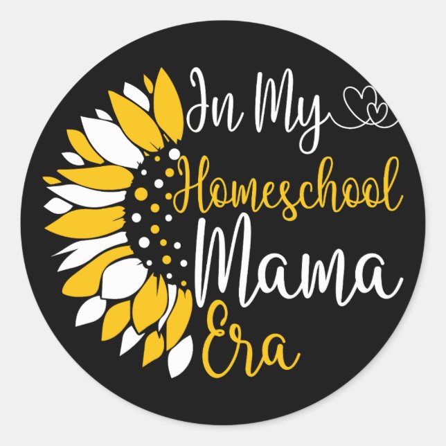 In My Homeschool Mama Era Funny Mum Teaching Teach Classic Round Sticker (Front)