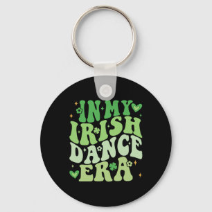 In My Irish Dance Era Groovy Shamrock Dancer St Pa Key Ring