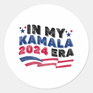 In My Kamala 2024 Era Political Support Design  Classic Round Sticker
