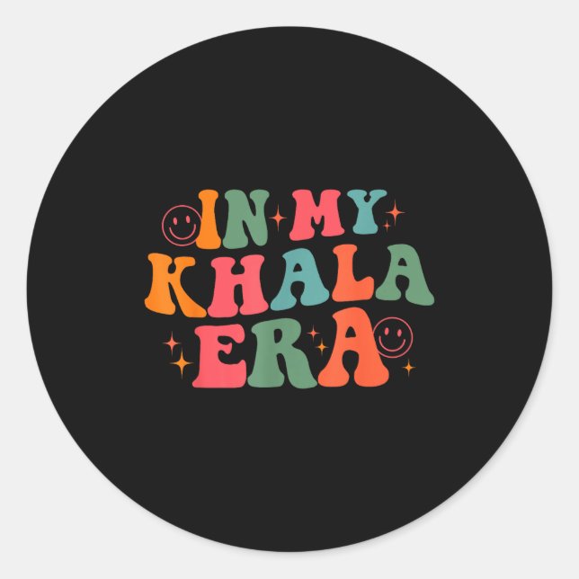 In My Khala Era Baby Pregnancy Announcement For Au Classic Round Sticker (Front)