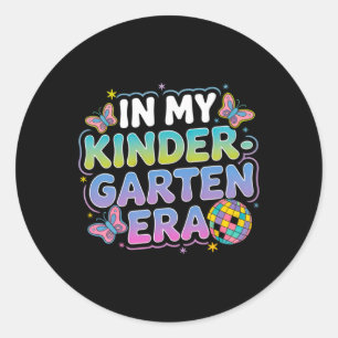 In My Kindergarten Era Groovy Back To School Teach Classic Round Sticker