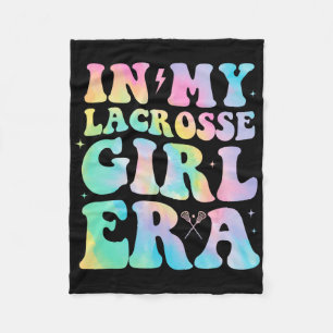 In My Lacrosse Girl Era Groovy Retro Funny Fleece Blanket