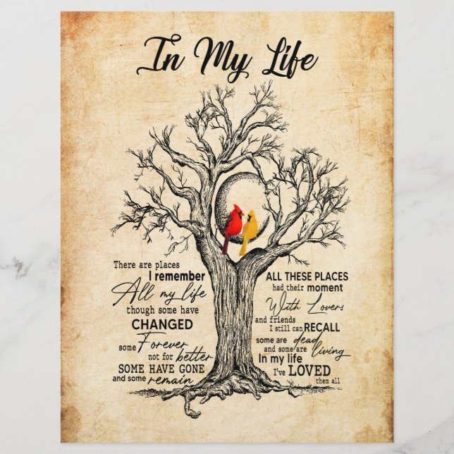In My Life |I Remember All My Life All These Place Custom Letterhead (Front)