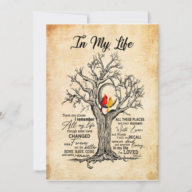 In My Life |I Remember All My Life All These Place Invitation (Front)