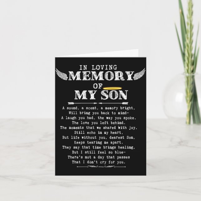 In My Loving Memory Son Lost Son Card (Front)