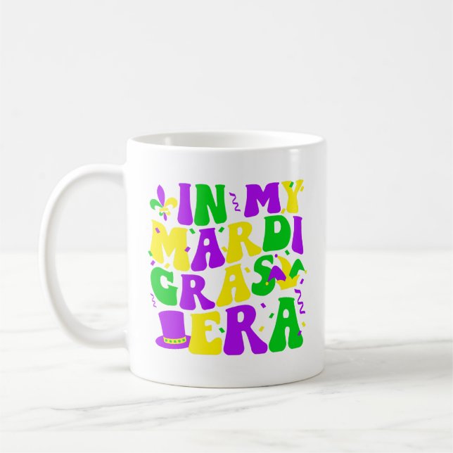 In My Mardi Gras Era Funny Festival Retro Carnival Coffee Mug (Left)