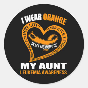 In my memory of my aunt LEUKEMIA AWARENESS Classic Round Sticker