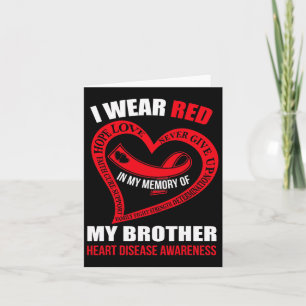 In My Memory Of My Brother Heart Disease Awareness Card