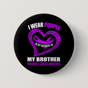 In my memory of my brother PANCREATIC CANCER AWARE 6 Cm Round Badge