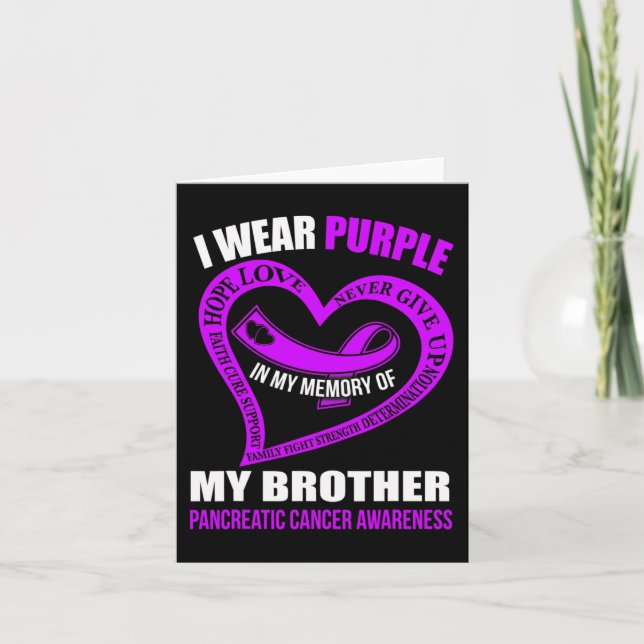 In my memory of my brother PANCREATIC CANCER AWARE Card (Front)