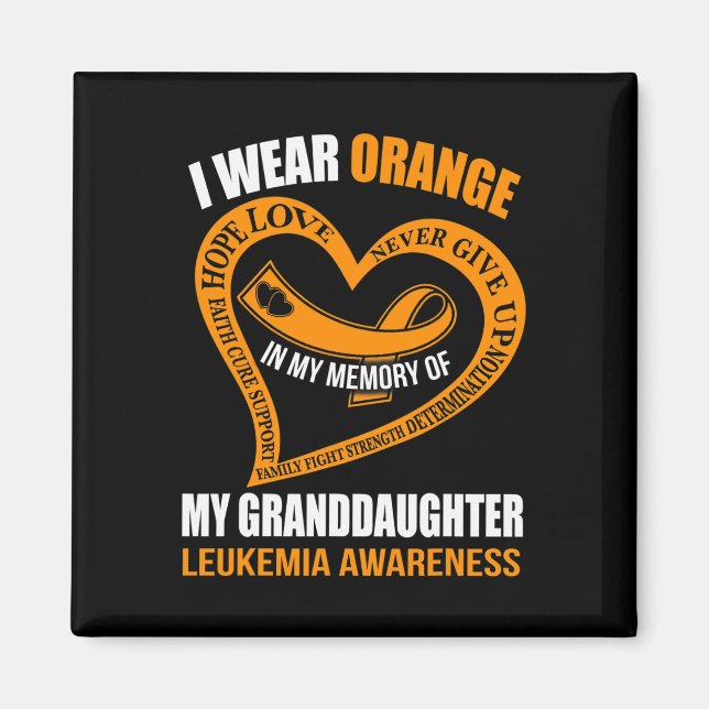 In my memory of my granddaughter LEUKEMIA AWARENES Magnet (Front)