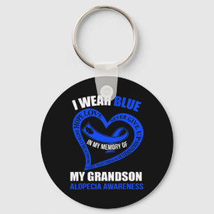 In my memory of my grandson ALOPECIA AWARENESS Key Ring