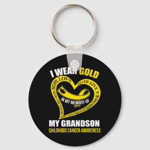 In My Memory Of My Grandson Childhood Cancer Aware Key Ring