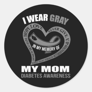 In My Memory Of My Mum Diabetes Awareness Classic Round Sticker