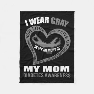 In My Memory Of My Mum Diabetes Awareness Fleece Blanket