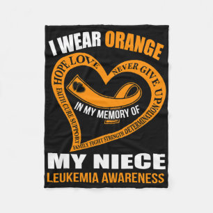In My Memory Of My Niece Leukaemia Awareness Fleece Blanket