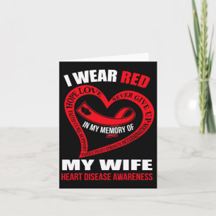 In My Memory Of My Wife Heart Disease Awareness Card