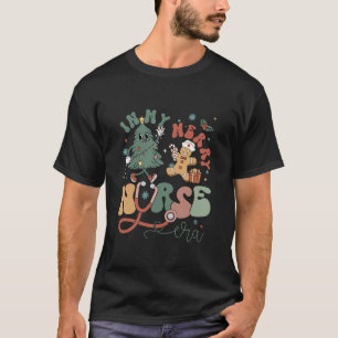 In My Merry Nurse Era Retro Groovy Style Xmas Tree T-Shirt