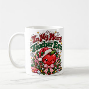 In My Merry Teacher Era Christmas Apple Custom Mug