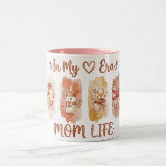 In My Mum Life Watercolor Motherhood Art Two-Tone Coffee Mug