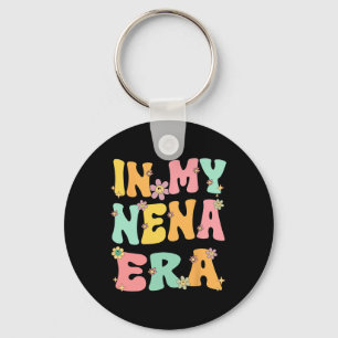 In My Nena Era Retro Groovy Nena Grandma Mothers D Key Ring