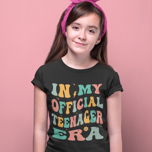 In My Official Teenager Era Groovy 13th Birthday T-Shirt (Creator Uploaded)
