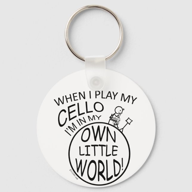 In My Own Little World Cello Key Ring (Front)