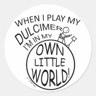 In My Own Little World Dulcimer Classic Round Sticker