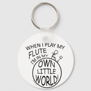 In My Own Little World Flute Key Ring