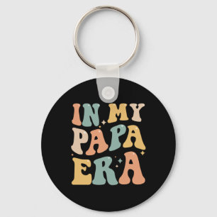 In My Papa Era Lover Groovy Retro Daddy Funny Fath Key Ring