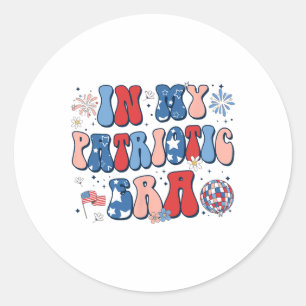 In My Patriotic Era Retro 4th Of July Fourth Girls Classic Round Sticker
