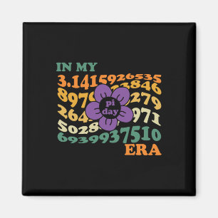 In My Pi Day Era Retro Wave Math Teacher Graphic T Magnet